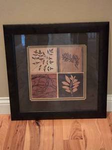 lot 217 image: Framed Botanical Nature Art  4 Panel Motif