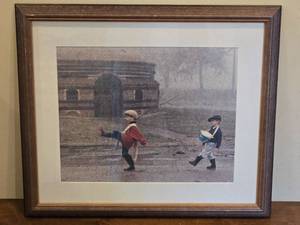 lot 304 image: Framed Fine Art LE Print Children Marching in Uniform  Signed & Numbered