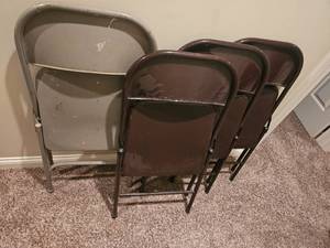 lot 367 image: Mismatched Collection of Folding Chairs  Four Count