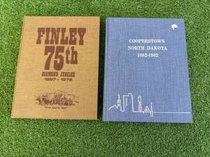 lot 17 image: Finley ND Diamond Jubilee Book 1972 & Cooperstown ND Centennial Book 1982