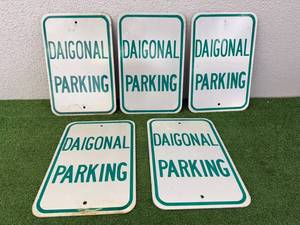 lot 44 image: Daigonal Parking Metal Signs - 5