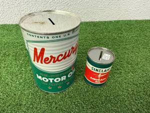 lot 128 image: Mercury Motor Oil & Sinclair Aircraft Oil Can Banks
