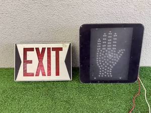 lot 140 image: Exit Sign & Hand (No Walking) Sign