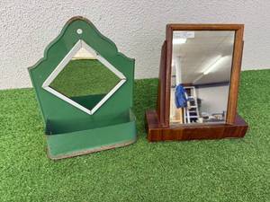 lot 155 image: Vintage Shaving Mirror & Nice Deco Mirror