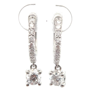 lot 20 image: 1 Carat Diamond Drop PavHuggie Hoop Earrings VIDEO