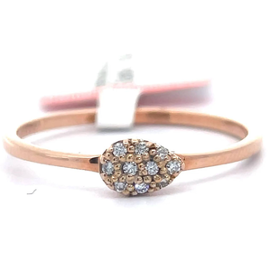 lot 17 image: PavNatural Diamond Pear Stacking Ring in 18k Rose Gold VIDEO