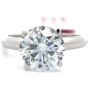 lot 4 image: NEW Sparkling 3 Carat Diamond Solitaire Ring in 14k White Gold Retail $4,495