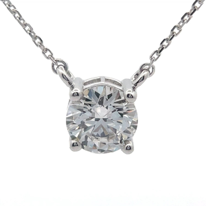 lot 2 image: NEW Classic 2 Carat Diamond Solitaire Necklace in 14k White Gold Retail $3,495 VIDEO