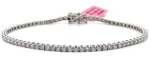 lot 7 image: NEW 3 Carat Diamond Tennis Bracelet in 14k White Gold Retail $4,895 VIDEO