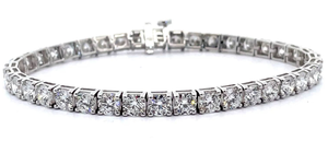 lot 1 image: NEW 12.00 Carat Tennis Bracelet in 14k White Gold $10,000 Retail VIDEO