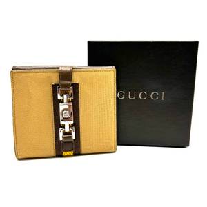 lot 33 image: Gucci Canvas and Leather Horsebit Wallet with Box Pre-Owned Retail $700