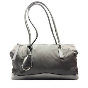 lot 41 image: Prada Black Tessuto Nylon Shoulder Bag with Leather Trim Pre-Owned Retail $850