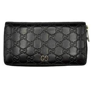 lot 44 image: Gucci Black GG Guccissima Leather Zip-Around Wallet Pre-Owned Retail $750