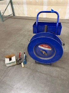 lot 65 image: ULine Strapping Cart, (2) strapping tools and strapping seals