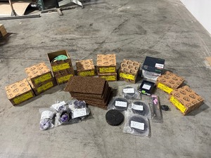 lot 83 image: Festool accessories sander pads, carbide scraper, cutoff wheels, flap discs, various grit sanding discs
