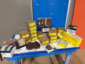 lot 85 image: Sander accessories various Festool discs, Klingspor discs, Abrasticle belts