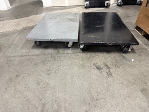 lot 93 image: (2) Uline floor Heavy-Duty Dolly, gray 36 x 24 & black 40 x 24