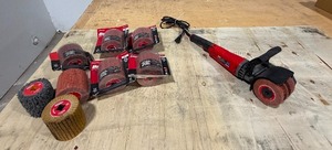 lot 108 image: Bauer Corded Surface Conditioning Tool 20104E-B, plus 8 Grit Finishing Drums