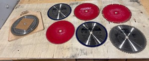 lot 109 image: (7) Circular Saw blades, various sizes and applications