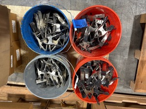 lot 131 image: (4) buckets of metal spring clamps