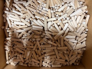 lot 111 image: (4 BOXES) Wood Dowel Pins 14 x 1-12 spiral