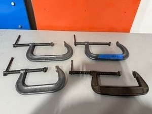 lot 172 image: (4) C-clamps Hargrave 408 8 14, Hargrave 406 6, Talaria 1264 8