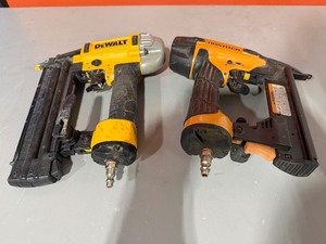 lot 139 image: DEWALT 18-Ga. Pneumatic Corded Brad Nailer DWFP 12233, Bostitch SX1838K 18-ga. finish stapler