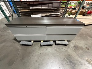 lot 203A image: Side--by-side horizontal 2-drawer Filing cabinet under a one piece countertop L 7 x H 28 x D 23 