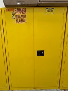 lot 42 image: Uline Flammable Liquid Storage  Cabinet H 65 x L 43 x D 18
