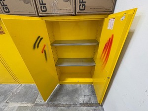 lot 43 image: Uline Flammable Liquid Storage  Cabinet H 65 x L 43 x D 18