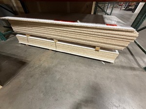 lot 217 image: (28) White melamine laminate  4 x 8 two-sided with particle board core