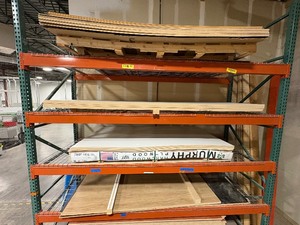 lot 219 image: Assorted 4x8 Laminated thin plywood Murphy Plywood is marked ULEF Bonded Hardwood Plywood