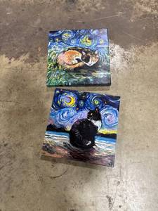 lot 0041 image: Starry Night Cat Art Prints