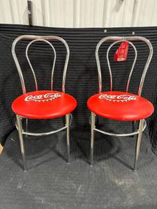 lot 0108 image: Coca-Cola Chrome Diner Stools