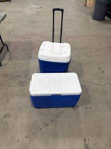 lot 0141 image: Blue and White Coolers