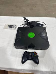 lot 0163 image: Original Xbox Console with Controller
