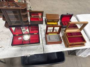 lot 0165 image: Assorted Jewelry Boxes Cabinets