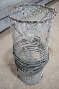 lot 158 image: Vintage Galvanized Wire Mesh Minnow Trap