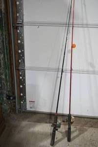 lot 197 image: (2ct) Fishing Poles (rods & reels)