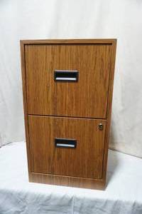 lot 23 image: 2-Drawer Metal File Cabinet (wood grain)