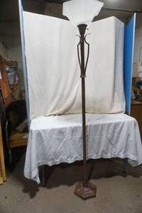 lot 25 image: 6 Floor Lamp With Frosted Glass Lamp Shade