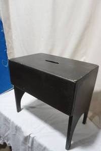 lot 26 image: Farmhouse Black Wooden Bench