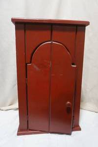 lot 43 image: Red Stained Wooden Cabinet