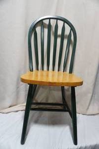 lot 52 image: Wooden Chair (Hunter Green & Wood)