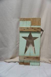 lot 54 image: Wooden Window Shutter w Star Cutout