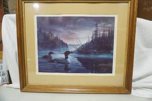 lot 66 image: Framed Wildlife Print. The Sirens Call 1985. Harold Roe