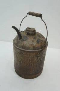 lot 202 image: Vintage Galvanized Gas Can (2.5 gal or larger)
