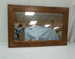 lot 242 image: 29.5x19 Wood Framed Mirror
