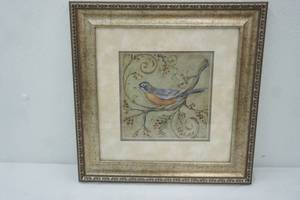 lot 250 image: Robin Bird Print. Framed & Matted. By Kate Miller-McRostie