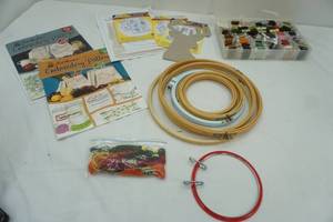 lot 349 image: Embroidery Hoops, Thread, Heat Transfers